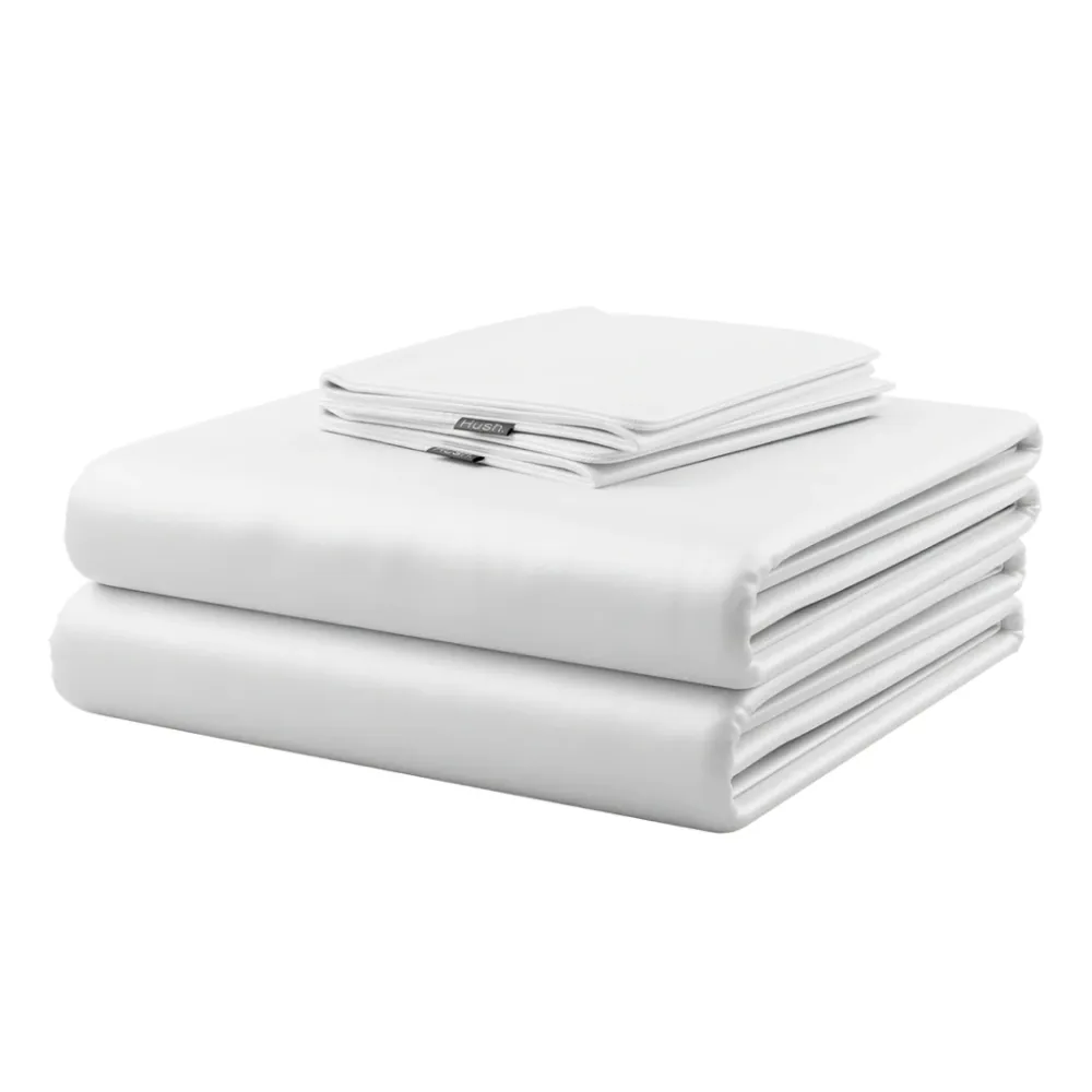 Hush Iced White Sheet and Pillowcase Set Queen