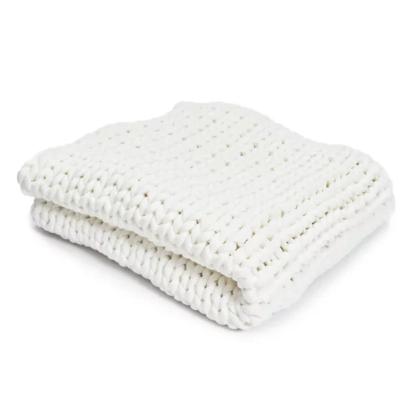 Hush Cream Cotton Knit Weighted Blanket
