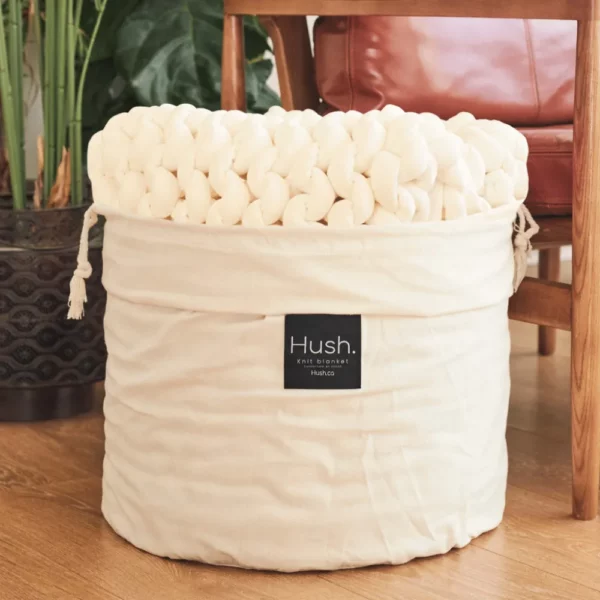 Hush Cream Cotton Knit Weighted Blanket