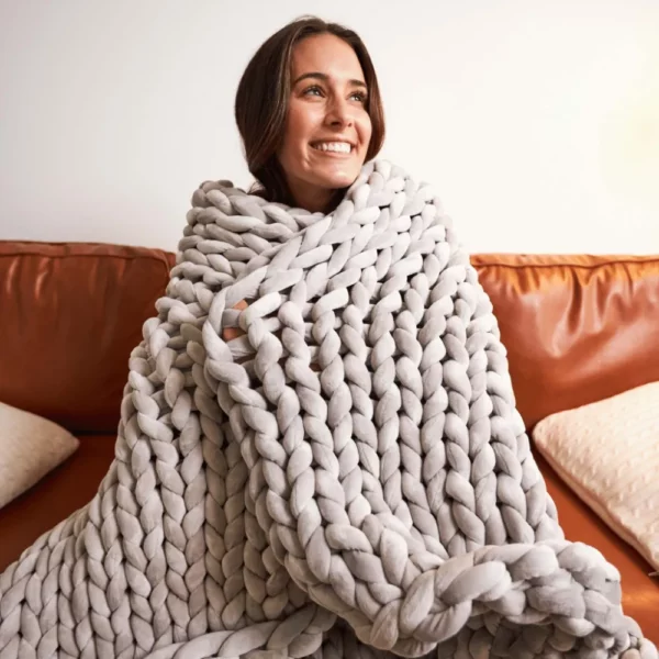 Hush Grey Minky Knit Weighted Blanket
