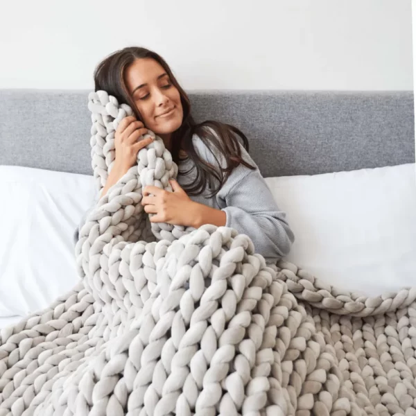 Hush Grey Minky Knit Weighted Blanket